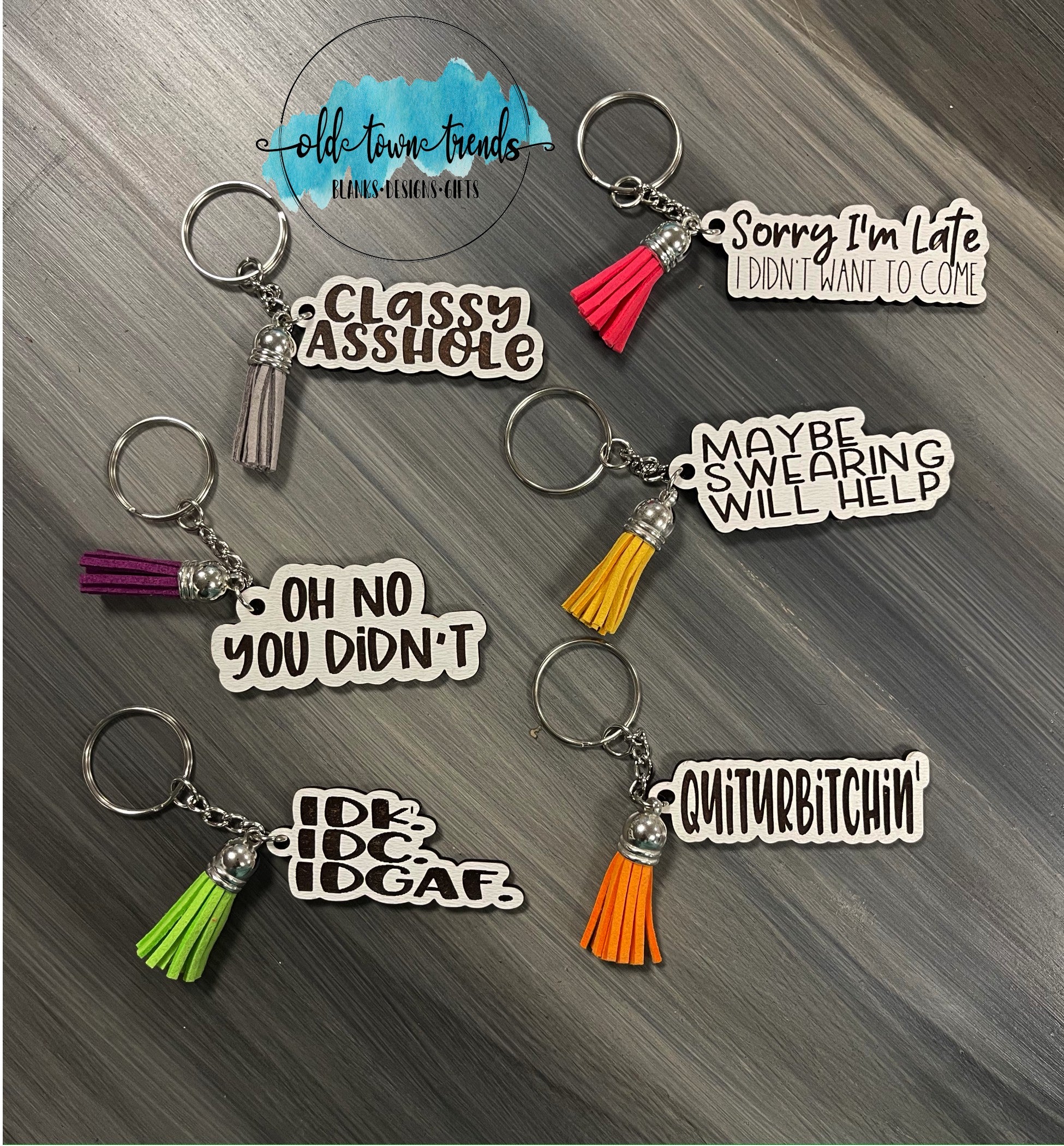 Snarky Keychain Set, Use your scraps, Moneymaker, cut file, glowforge ...